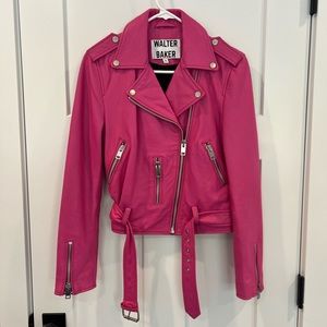 Walter Baker Pink Leather Jacket- size Small